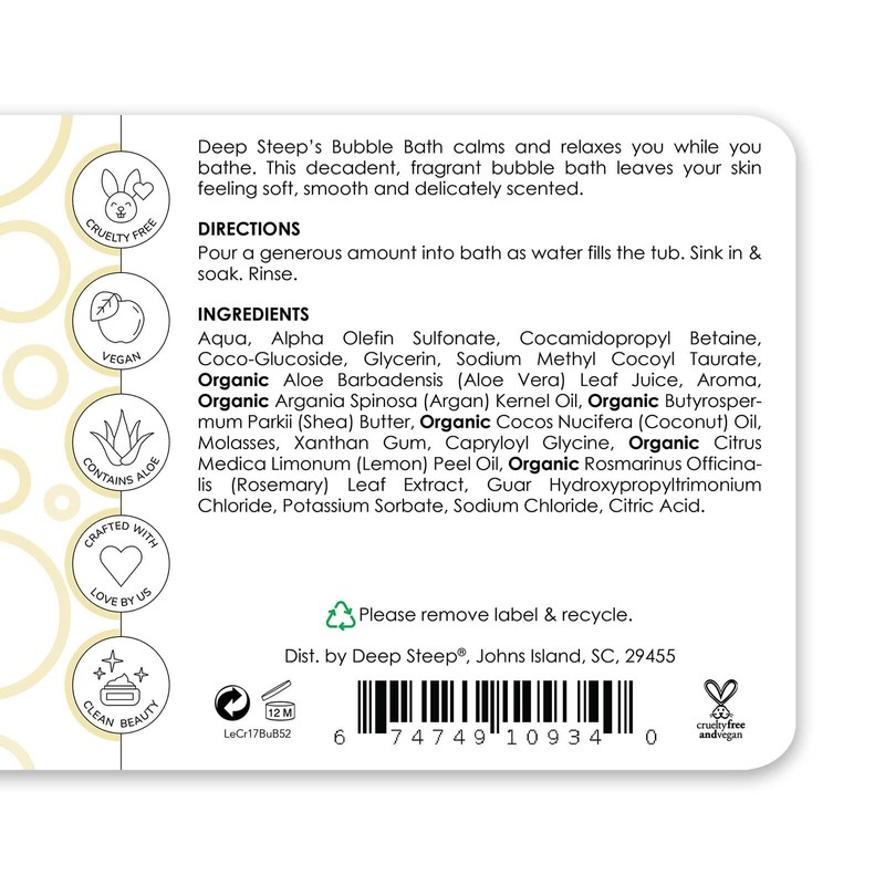 Deep Steep Bubble Bath, 17 Ounce (Pack of 2) (Lemon