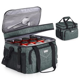 BAVGRED Insulated Lunch Bag for Men/Women-Large Adult Lunch Box-Leakproof Soft Warmer/Cooler Work Tote with Adjustable Shoulder Strap Darkgreen