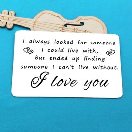 Anniversary Card Gifts for Boyfriend Fiance Husband Engraved Wallet Card for Him Christmas Birthday Gifts Fathers Day Valentines Day Gifts I Love You Gifts for Him