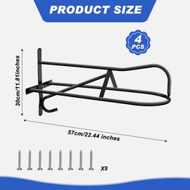 Paterr 4 Sets Saddle Rack Wall Mounted Saddle Stand, 20.3 x 11.8 x 9 Inches Black Saddle Rack Stand for Western Saddles Horses, Installing Screws Included