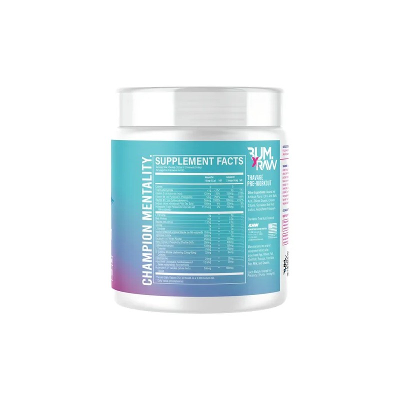 Pre Entreno Cbum Thavage Raw Nutr. 40 Serv South Beach