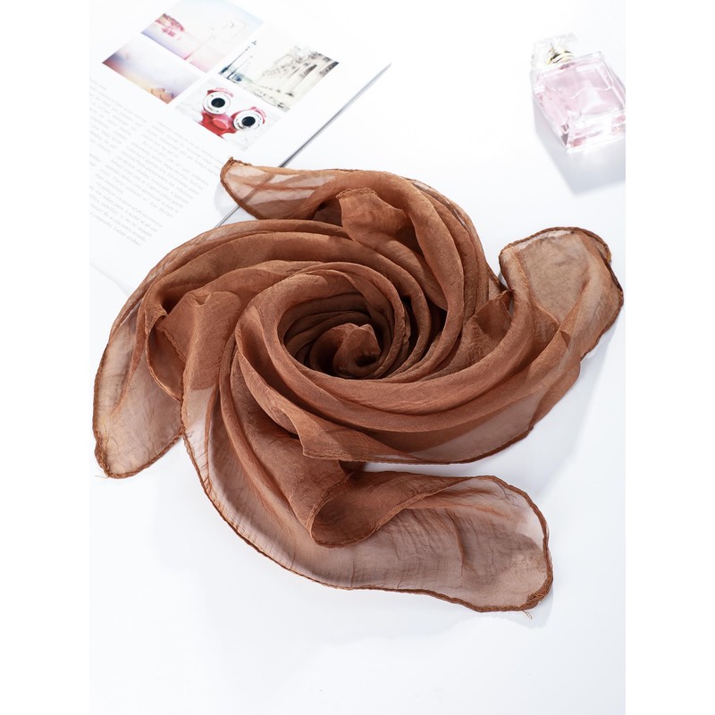 SATINIOR Chiffon Scarf Women Square Handkerchief Lightweight Satin Ribbon Scarf