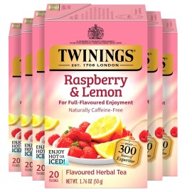 Twinings Raspberry Lemon Herbal Tea 120 Bags Caffeine Free Fruity Refreshing