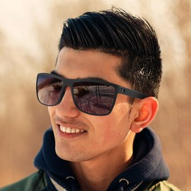 AUYAO Polarized Sunglasses for Men Women, Men's Sports Polarized Sunglasses, UV400 Protection Retro Sun Glasses with Screwdriver & Glasses Cloth, Square Sun Glasses for Driving Fishing Running