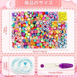 Meschett 480Pcs Fruit Flower Polymer Clay Beads, 24 Styles Cute Heart Letter Clay Beads Charms Jewelry Necklace Earrings Making, DIY Bracelet Making Kit Accessories for Women Girls