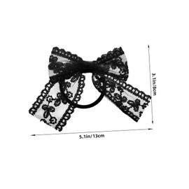 Ipetboom Lace Bow Hair Band Stylish Bow Hair Tie Fabric Ponytail Holder for Women