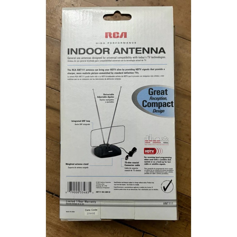 RCA NEW! RCA High Performance HDTV TV Indoor Antenna Black