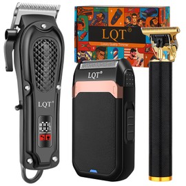 LQT Men's Hair Clipper Set Cordless Hair Trimmer with LED Screen, Adjustable Beard & Mustache Trimmer, Self-Sharpening Blades, Quiet Haircut Machine,Best Gift for Father's Day/Holidays