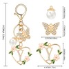 OKAICEN Initial Letter Keychain for Women with Butterfly Pendant Cubic