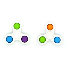 ZEMTAC Simple Dimple Fidget Spinner Toy (Green/Blue/Pink and Green/Blue/Orange - 2 Pack)