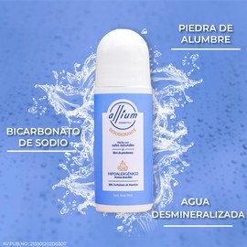 Desodorante Natural Con Piedra De Alumbre Y Bicarbonato de Sodio 3 Piezas, Fórmula Libre De Parabenos, Sin Clorhidrato De Aluminio, Roll On 90 Ml