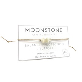 Stosa - Crystal String Bracelet, Crystal String Anklet, Crystal Friendship Bracelet - Handmade (Moonstone)