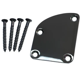 OVSAL Guitar Neck Plate Black Curved Neck Plate Neck Joint Plate Electric Guitar Part Replacement for Telecaster Neck Tele Neck Strat Neck Stratocaster Neck Bass Neck