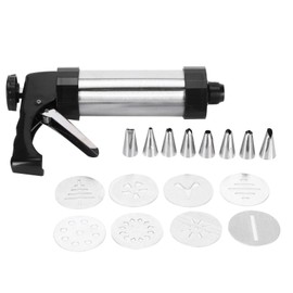 Kit de Pistola para Prensar Galletas, Kit de Prensa para Hacer Galletas Y Galletas, Herramientas para Decorar Pasteles con 8 Discos de Galletas Y 8 Boquillas para Hacer Galletas Y Churros