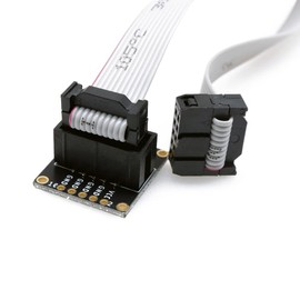 Treedix 2pcs JTAG Breakout Board Adapter SWD Adapter Board Jtag Debug Board with 2 Row 2.54mm Pitch 10pins Female to Female IDC Connector Flat Flexible Gray Ribbon Jumper Cable 200mm Pitch for J-Link