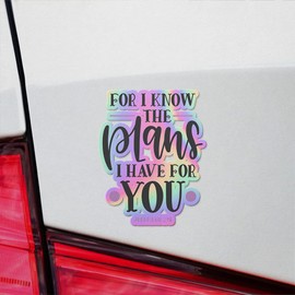 Holographic Decal Stickers of for I Know The Plans I Have for You Premium Waterproof Vinyl Decal Stickers for Laptop Phone Accessory Helmet Car Window Mug Tuber Cup Door Wall Decorati NVCVER3g19930HO
