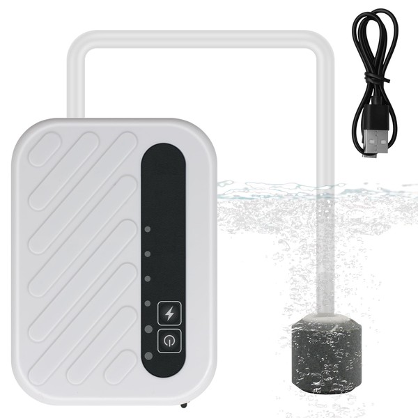 YQMIGU Rechargeable Aerator for Fishing,Mini Aerator for Minnow Bucket,Quiet Voice，Intermittent