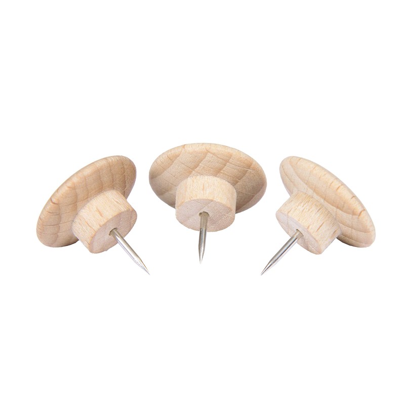 Legamaster 7-145125 Wooden Push Pins, Beech Wood, 20 mm Diameter,