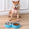 AIMALL 12.6x1.96 Inch Pet Slow Eating Bowl, Double Bowl Set