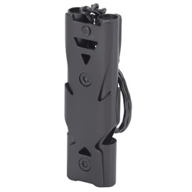 plplaaoo Survival Whistle, Emergency Whistle, Double Tube Whistle with Keychain, Stainless Steel Safety Whistle for Outdoor, Hiking, Camping, Hunting, Fishing, Boating (Black)