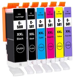 LAIPENG PGI-580XXL CLI-581XXL Cartridges Compatible with Canon 580 581 XXL Pixma TS8150 TS8151 TS8152 TS8250 TS8251 TS8252 TS8350 TS9150 TS9155 TS8351 TS8352 (PGBK/BKPGB/c/m/y/pb,6-pack)