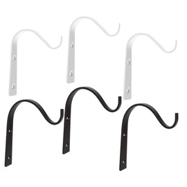 Mipcase 6pcs S Shape Wall Mounted Flower Basket Hooks Durable Iron Art Hangers for Planters Birds Feeders Garden Decor Versatile Sturdy Design for Home Patio Garden Use
