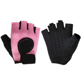 SUJAYU Workout Gloves for Women & Men, Gym Gloves for Working Out, Mens Workout Gloves Fitness Gloves Hand Out Gloves (L, Pink)