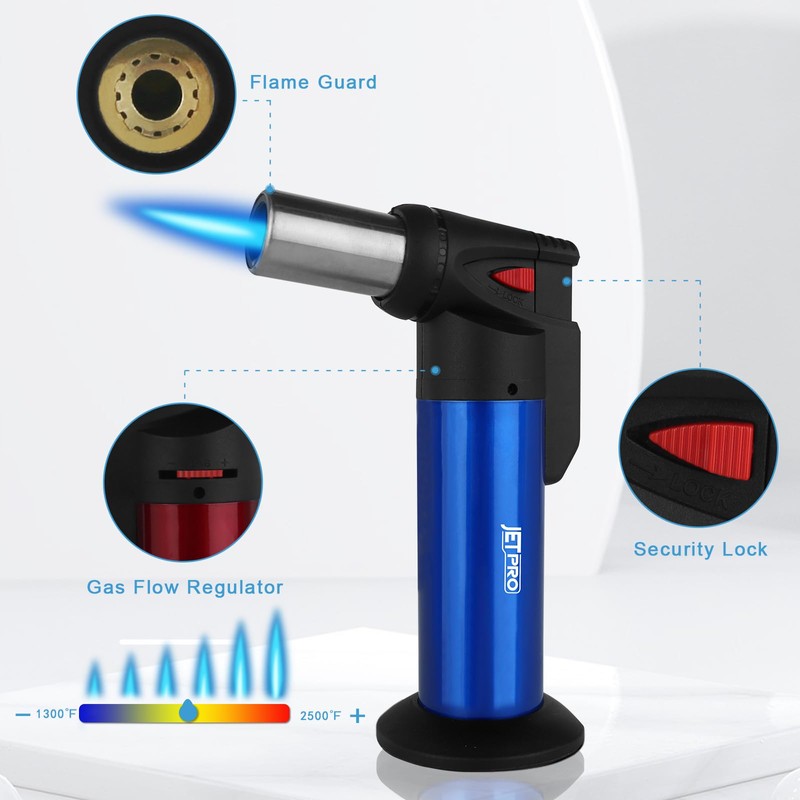 JETPRO Butane Torch Lighter One-hand Operation Kitchen Cooking Torch for