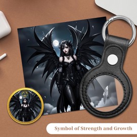 ForFine Sobriety Coin AA Coin Medallion Token Fallen Angel Recovery Sobriety gifts for Men Women with Coin Holder Keychain, Serenity Prayer Card, Storage Box (Universal)