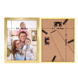 Giftgarden Gold Picture Frame 15 x 20 cm - Elegant Plastic Photo Frame for 20 x 15 Photos and Pictures, Wall or Table Stand - Single Frame