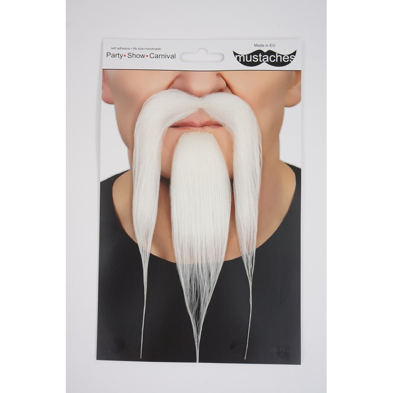 Shaolin white beard and moustache