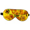 KOMBIUDA Sunflower Pattern Double Layers Silk Eye Mask Creative Eyepatch