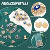 Cheriswelry 48Pcs Rhinestone Enamel Charms Evil Eye Gold Plated Alloy