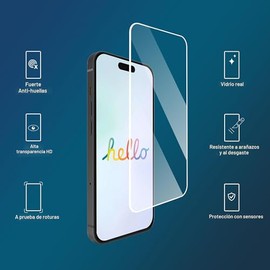 Ailun - Protector de pantalla de vidrio templado para iPhone 16 / iPhone 15 / iPhone 15 Pro [6.1 pulgadas] Paquete de 3, compatible con Dynamic Island