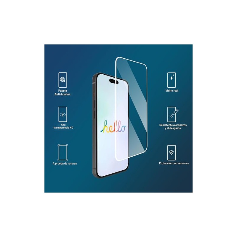 Ailun - Protector de pantalla de vidrio templado para iPhone