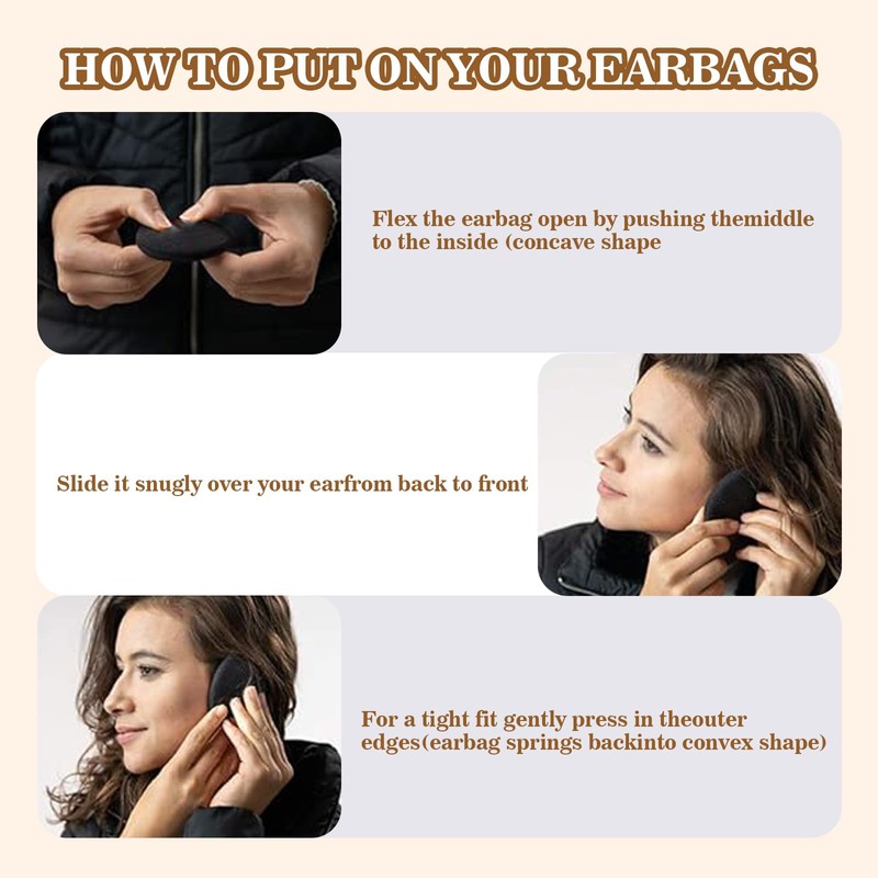 Cinsersr 4 Pairs of Ear Muffs, Strapless Ear Warmers, Windproof