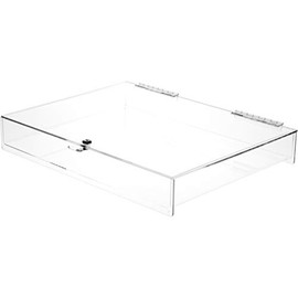 Plymor Clear Acrylic Locking Countertop Display Case, 3" H x 24" W x 18" D