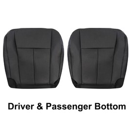 Priprilod Perforated Black Leather Driver & Passenger Side Bottom Replacement Seat Cover Compatible with Ford Expedition Limited 2007 2008 2009 2010 2011 2012 2013 2014