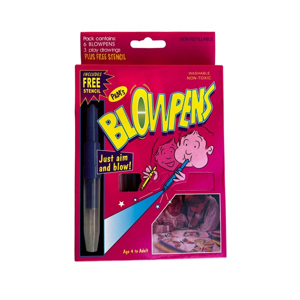 6 BLO W PENS ASSORTED COLOURS CRAFT BLOW PENS