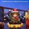 3 Pcs Highland Cow Decor Figurines, Seasonal Holiday Theme