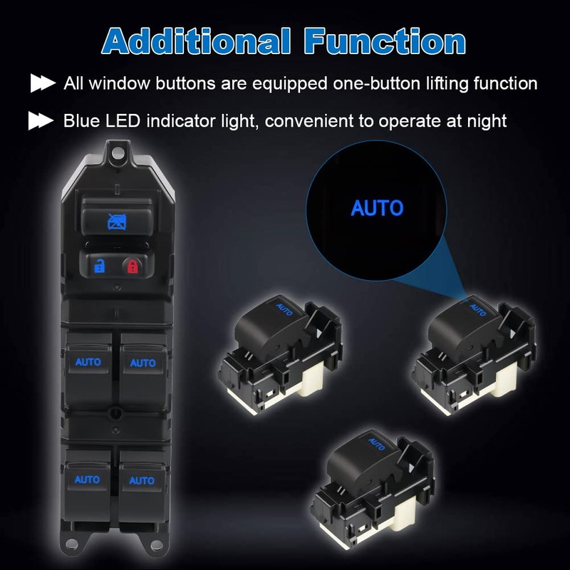 WMPHE LED Lighted Retrofitting Window Switch Panel Compatible with Toyota
