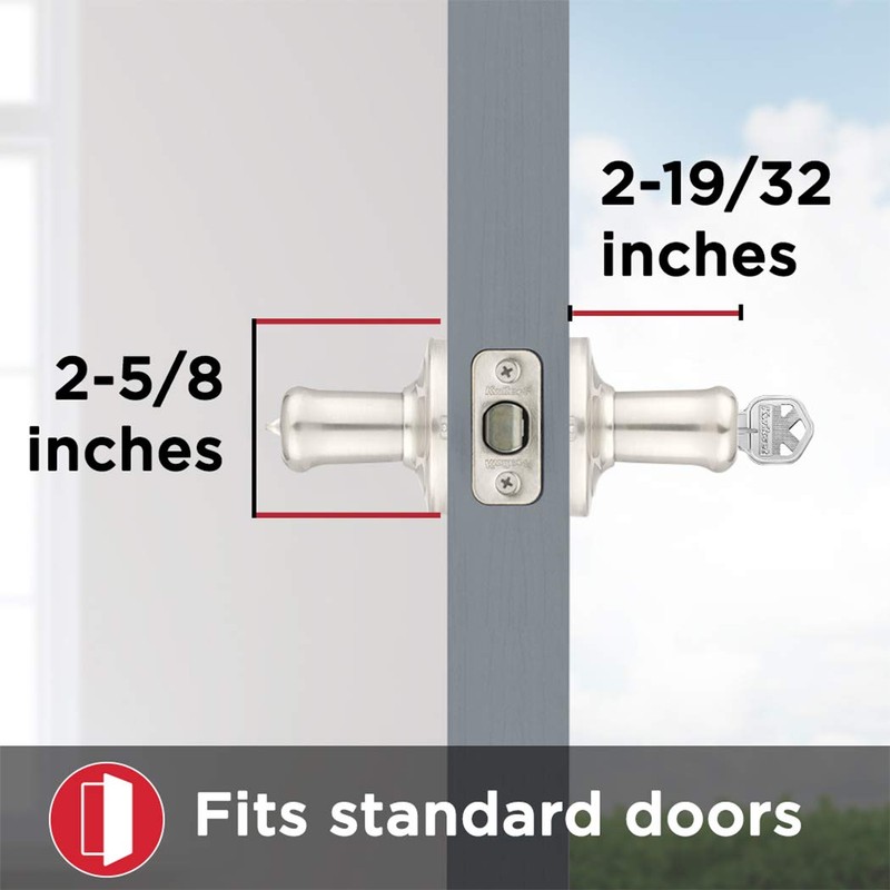Kwikset Tustin Entry Door Handle with Lock and Key, Secure