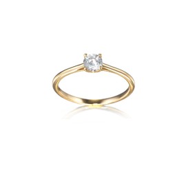 inSCINTILLE Cubic Zirconia Solitaire Ring 925 Silver Ladies Engagement Ring with Gift Box, Silver, Cubic Zirconia