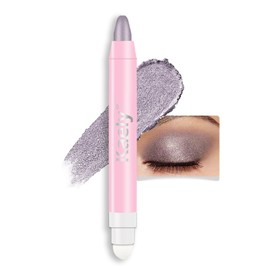 Kaely 1Pcs Smoky Amethyst Shimmer Cream Eye Shadow Brightener Sticks for Eyes Waterproof Pigmented, Double Ended Cream Eyeshadow Stick Pencil Pen with Applicator, Eye Shadow Palette Highlighter Makeup