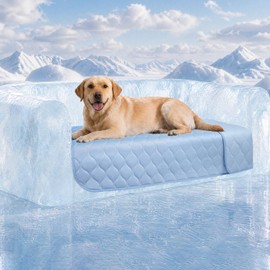 Luciphia Waterproof Cooling Mat for Dogs Couch Cover Q-MAX>0.5, Leakproof Pet Pad Non-Slip Throw Blanket for Cat Puppy Crate Bed Protector Outdoor (Light Blue, 30x70 inches)