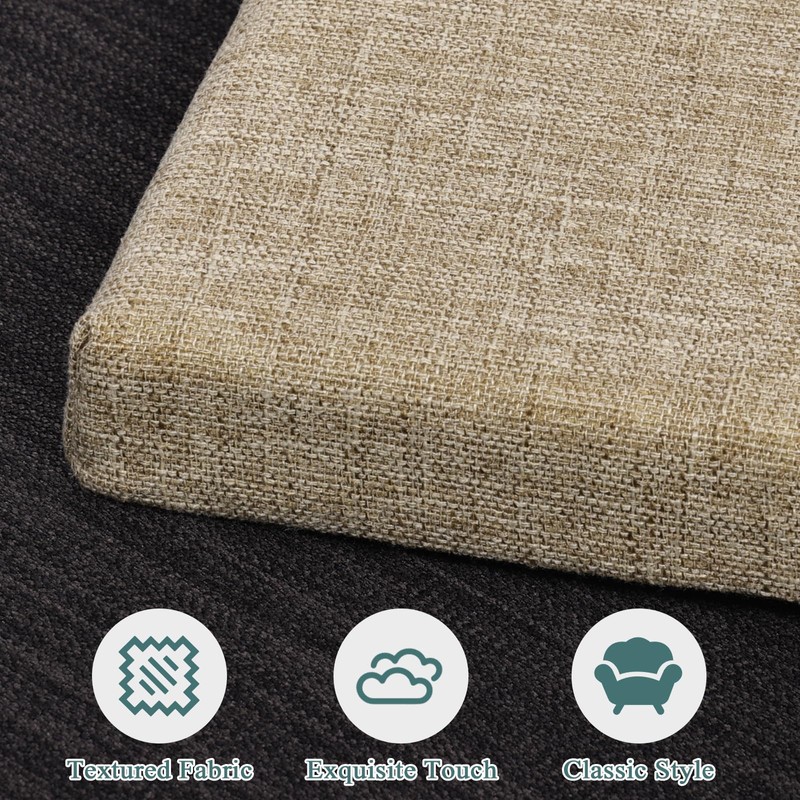 baibu Set of 2 Memory Foam Rectangle Bench Stool Cushion,