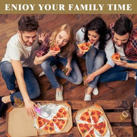 4" Pizza Cutter Wheel,Stainless Steel Large Pizza Cutter with Cover, Super Sharp Pizza Slicer-Dishwasher Available,Smooth Rotating Large Pizza Wheel Cutter Safe with Healthy Material (Rosy, 4 inch)