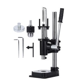 MOFIST Leather Hole Puncher Hand Punching Machine Manual Press Puncher Punch Tools for DIY Leather Craft Punching Holes with Drill Chuck (A - Round Head)