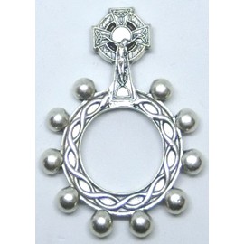 Generico 90.124.30 C1 Finger Rosary Dozen Prayer Celtic Cross Silver
