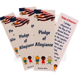 Pledge of Allegiance Patriotic Bookmark Set for School Students Boys or Girls Made in The USA, Set of 5